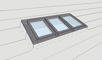 Multiple Pitched Roof Windows VELUX - Flat Roof Application